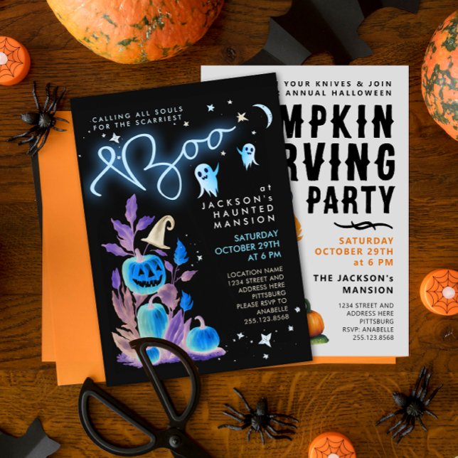 Roligt Scary Halloween Night Haunted Mansion Party Inbjudningar (Skapare uppladdad)