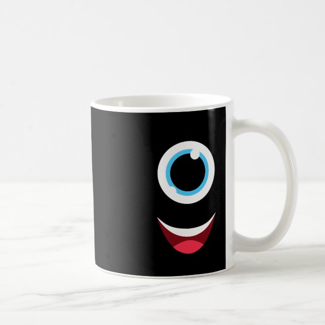 Roligt Scary Monster Eyeball Ansikte Easy Hallowee Kaffemugg (Höger)