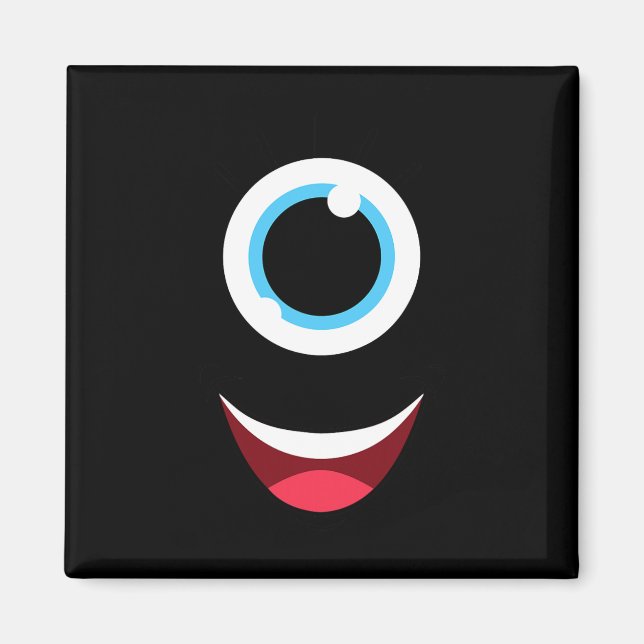 Roligt Scary Monster Eyeball Ansikte Easy Hallowee Magnet (Framsidan)
