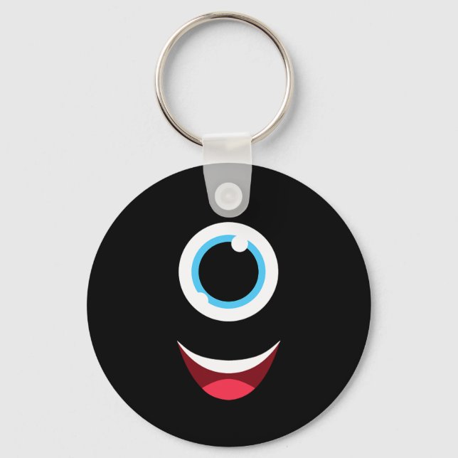 Roligt Scary Monster Eyeball Ansikte Easy Hallowee Nyckelring (Framsida)