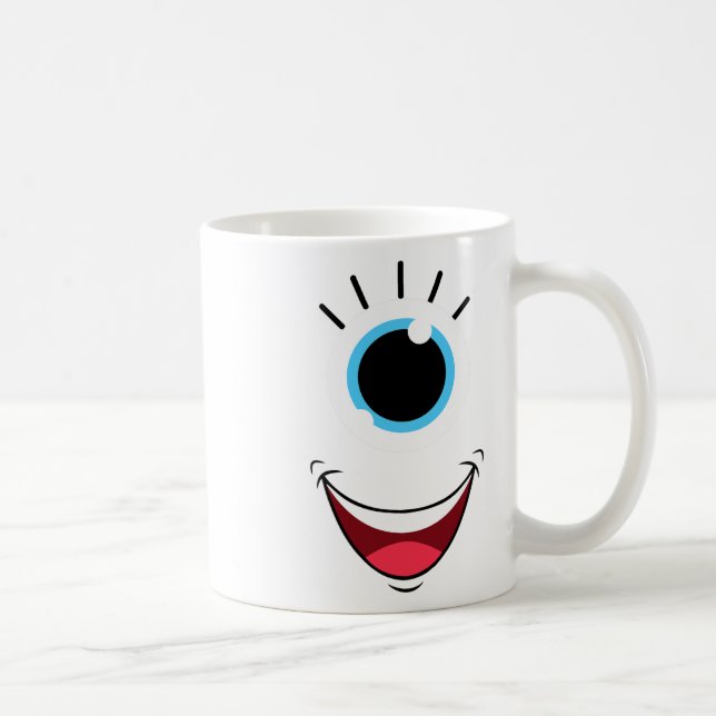 Roligt Scary Monster Eyell Ansikte Easy Halloween  Kaffemugg (Höger)