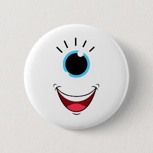 Roligt Scary Monster Eyell Ansikte Easy Halloween  Knapp