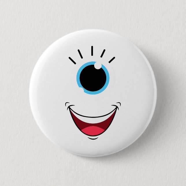 Roligt Scary Monster Eyell Ansikte Easy Halloween  Knapp (Framsida)