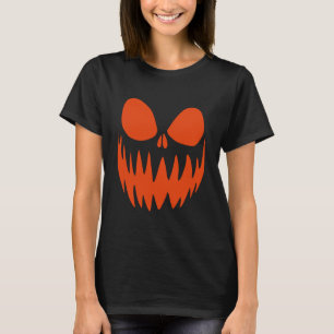 Roligt Scary Spooky Pumpkin Jack o lantern Ansikte T Shirt