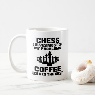 Roligt Schack Löser Mina Problem Kaffe Spelare Kaffemugg