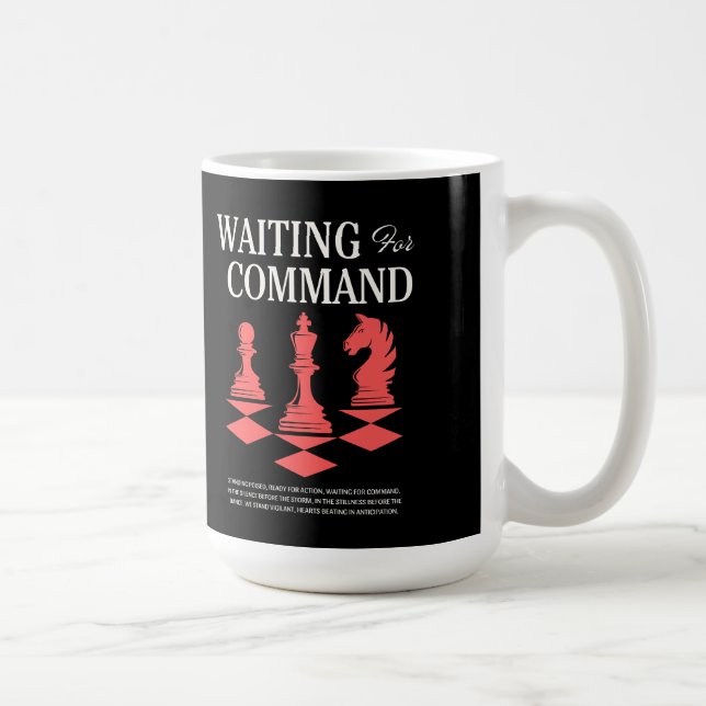 Roligt Schack Spelar Väntar på Kommando Strategi Kaffemugg (Höger)
