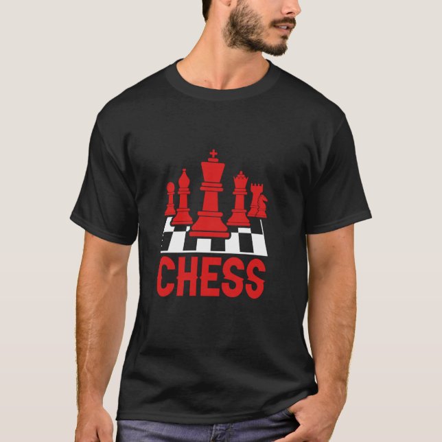Roligt schackbräde spel Schackspelare T Shirt (Framsida)