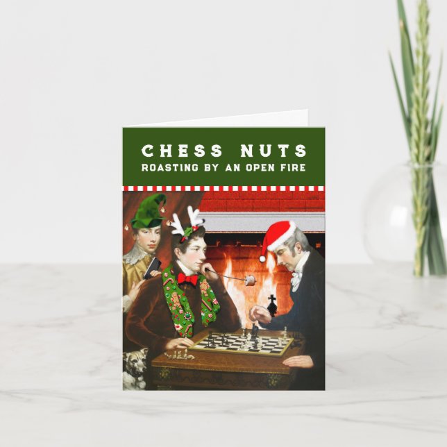 Roligt Schackspel Jul Helgkort (Framsida)