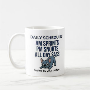 Roligt schema för fransk bulldogg för varje dag - kaffemugg