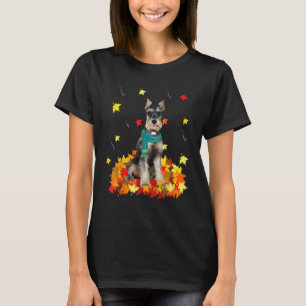 Roligt Schnauzer Thanksgiving Hösten Hund älskare T Shirt