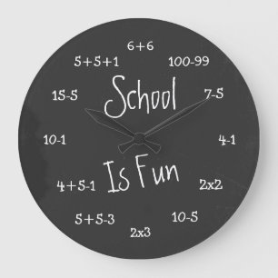 Roligt School är Roligt Geek Math Stor Klocka