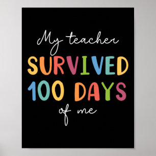 Roligt School Boys Girls Kids Gift 100-dagars skol Poster