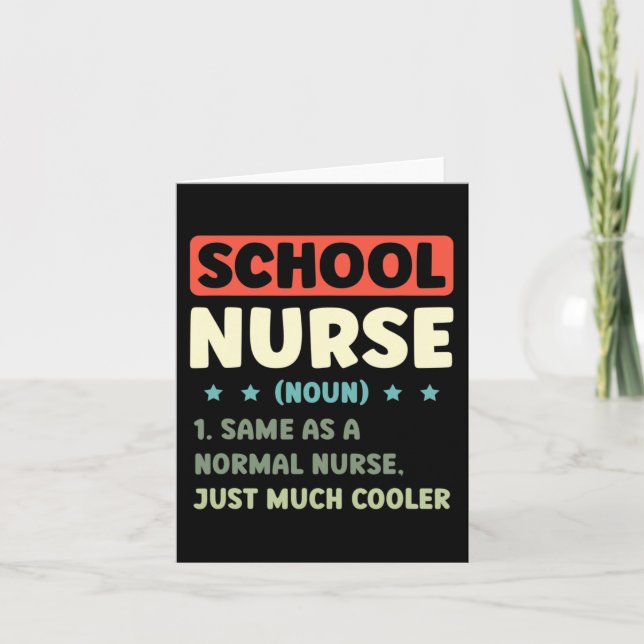 Roligt School Nurse Definition Back to school Kort (Framsida)
