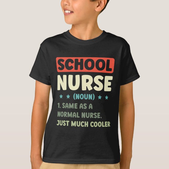 Roligt School Nurse Definition Back to school T Shirt (Framsida)