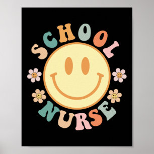 Roligt School Nurse Graphic Tees Toppar Back to sc Poster