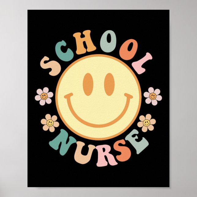 Roligt School Nurse Graphic Tees Toppar Back to sc Poster (Framsidan)
