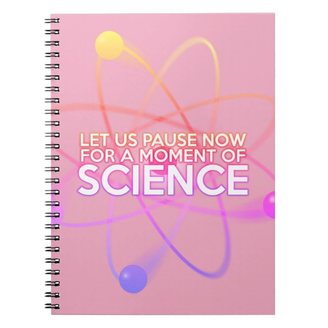 Roligt Science Quote Modern Girly Rosa Anteckningsbok (Framsidan)