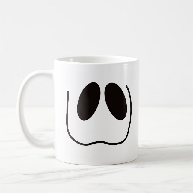 Roligt, scoky, spöke ansikte för Halloween Kaffemugg (Vänster)