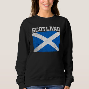 Roligt Scotland & Scottish Flagga Distress Weasted T Shirt