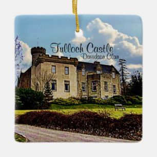Roligt Scottish Davidson Klan Tulloch Castle Julgransprydnad Keramik