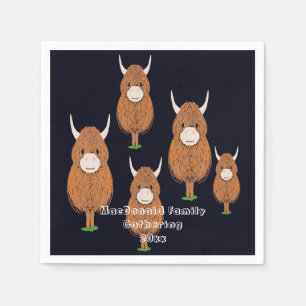 Roligt Scottish Highland Cow Party Pappersservett