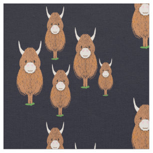 Roligt Scottish Highland Cow Tyg