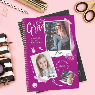 Roligt Scrapbook Photo Album Notebook och Now Grad Inbjudningar