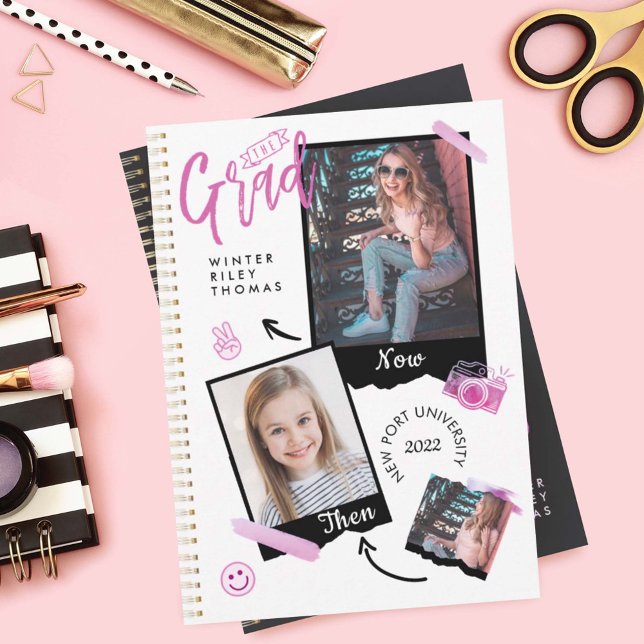 Roligt Scrapbook Photo Album Notebook och Now Grad Inbjudningar (Skapare uppladdad)