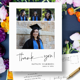 Roligt Script Modern 4 Photo Studenten Tack Vykort
