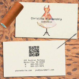 Roligt Seamstress Mannequin Torso QR Code Anpassni Visitkort