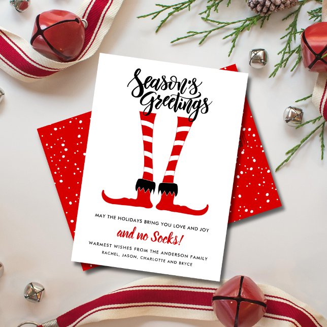 Roligt Season hälsningar utan socklar Julkort (Skapare uppladdad)