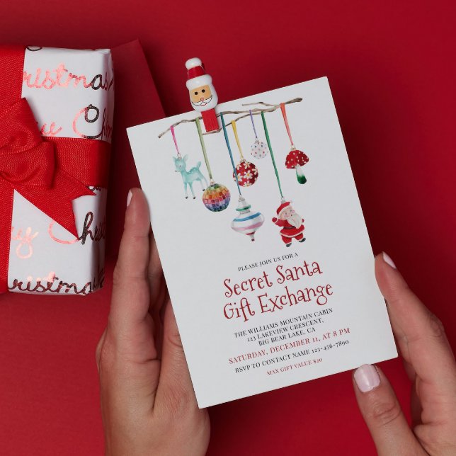 Roligt Secret Santa Gift Exchange Party Inbjudningar (Skapare uppladdad)