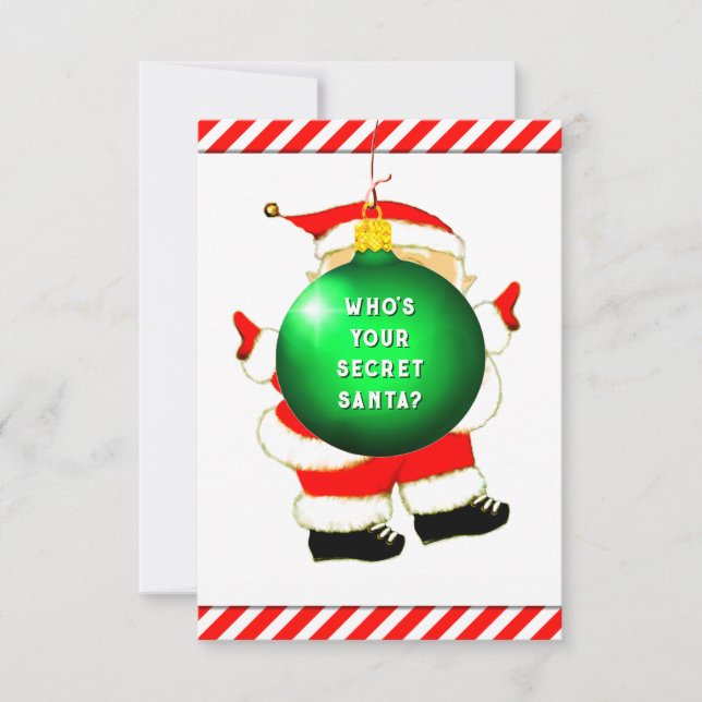 Roligt Secret Santa julkort Inbjudningar (Framsida)