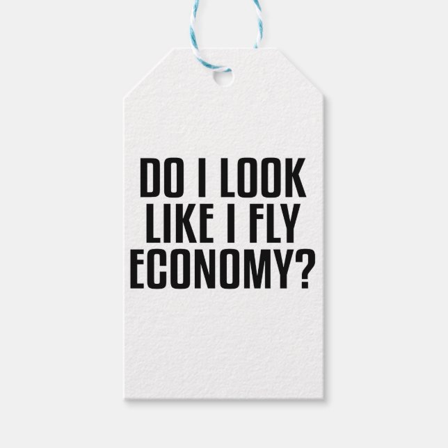 Roligt Ser jag ut som om jag flyger ekonomiskt Res Presentetikett (Framsidan)