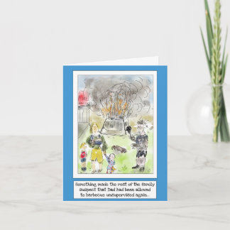 Roligt serie-BBQ-kokkort för Pappa Kort