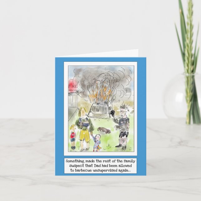 Roligt serie-BBQ-kort för pappa Kort (Framsida)