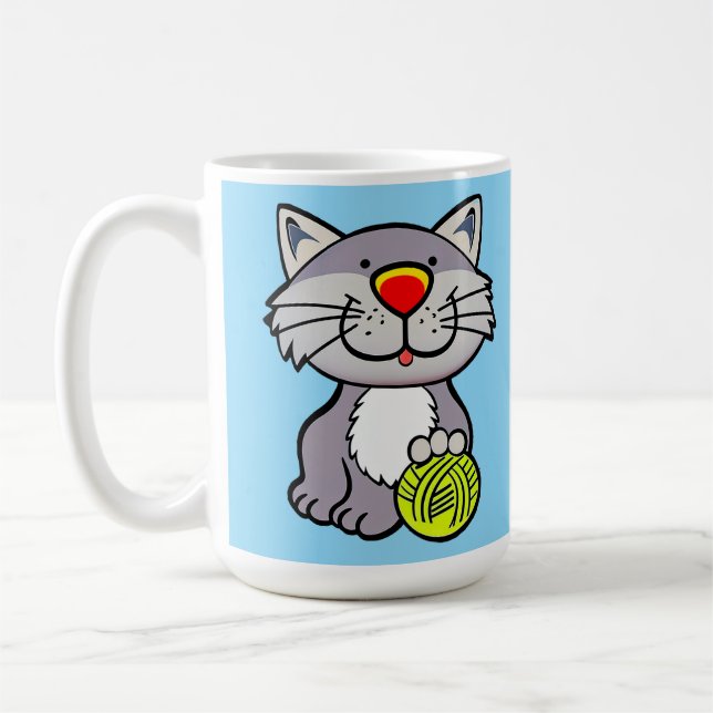 Roligt seriepresent till kattälskare kaffemugg (Vänster)