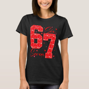 Roligt Sex Sju 6 7 Meme Hjärtan Cupid Alla Hjärtan T Shirt