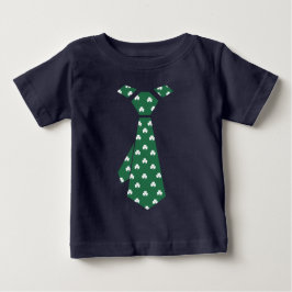 Roligt Shamrock Mönster Faux Tie St. Patrick's Day T-shirt