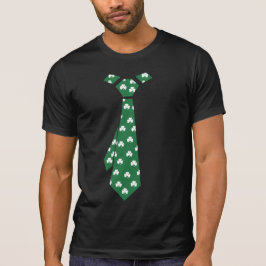 Roligt Shamrock Mönster Faux Tie St. Patrick's Day T-shirt