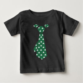 Roligt Shamrock Mönster Faux Tie St. Patrick's Day T-shirt