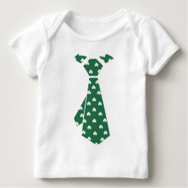 Roligt Shamrock Mönster Faux Tie St. Patrick's Day T-shirt