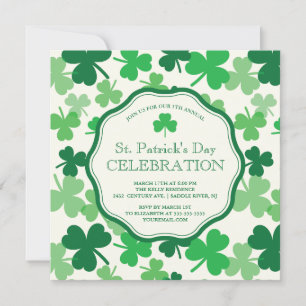 Roligt Shamrock St. Patricks partiinbjudan Inbjudningar