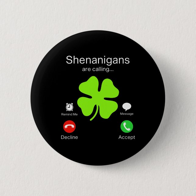 Roligt Shenanigans kallar St patricks day Irish Knapp (Framsida)