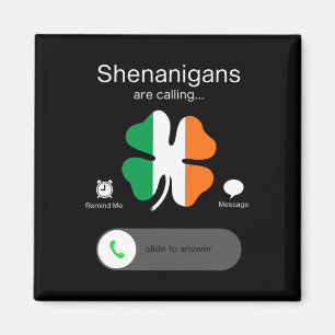 Roligt Shenanigans kallar St patricks day Irish Magnet