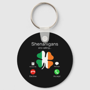 Roligt Shenanigans kallar St patricks day Irish Nyckelring