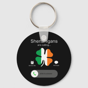 Roligt Shenanigans kallar St patricks day Irish Nyckelring