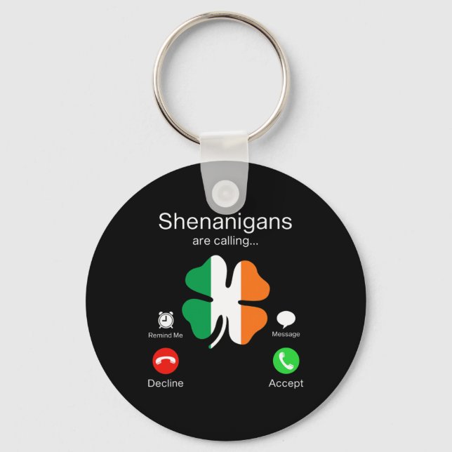Roligt Shenanigans kallar St patricks day Irish Nyckelring (Framsida)