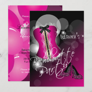 Roligt Shock rosa Bachelorette Party Inbjudningar