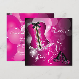 Roligt Shock rosa Bachelorette Party Inbjudningar